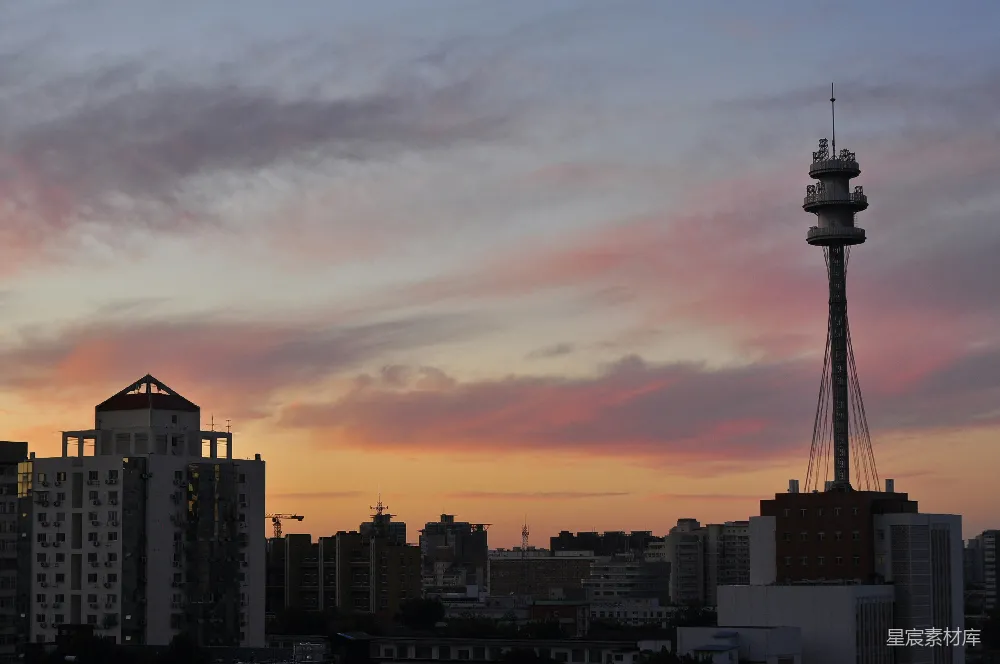 高清摄影 城市 夕阳 天空 建筑 城市景观 夕阳下的城市剪影