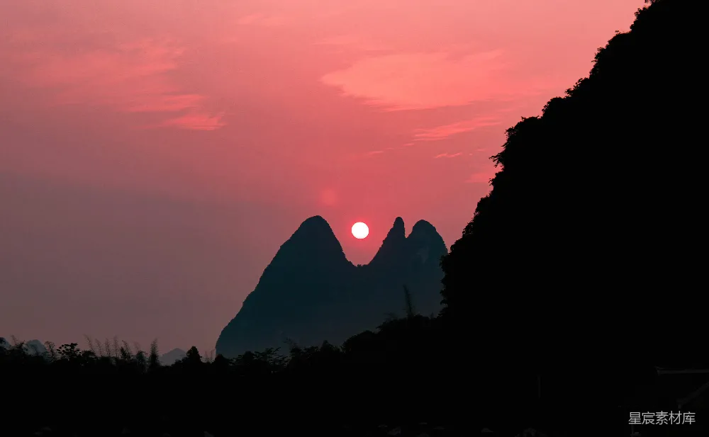 高清摄影 桂林 日落 山水 自然风光 旅游 日落下的桂林山水