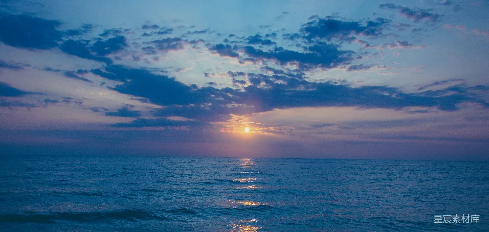高清摄影 夕阳 海景 宁静 自然 日落 夕阳下的宁静海景
