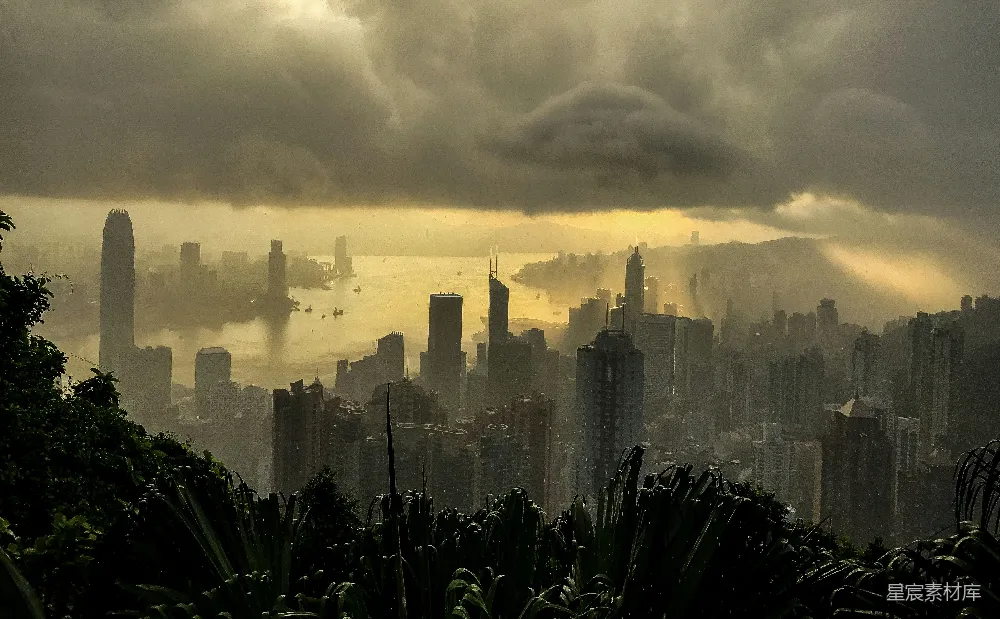 高清摄影 城市风光 自然与城市结合 雨后景色 都市景观 自然与现代 雨后的维多利亚港