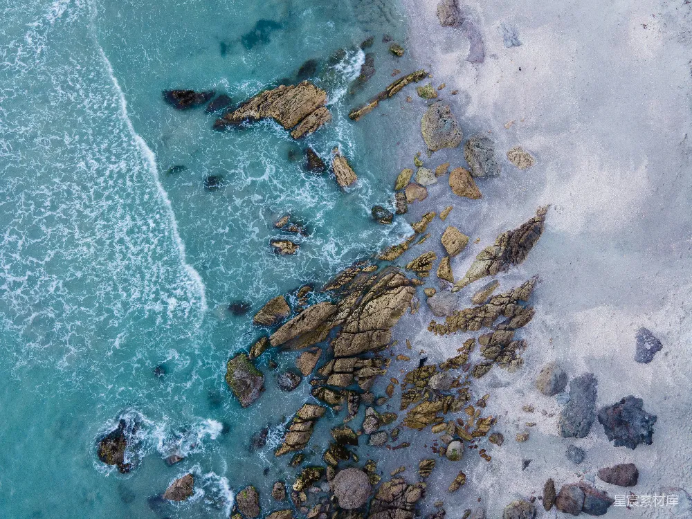 高清摄影 海滨 礁石 俯瞰 自然风光 海滩 海滨礁石俯瞰图