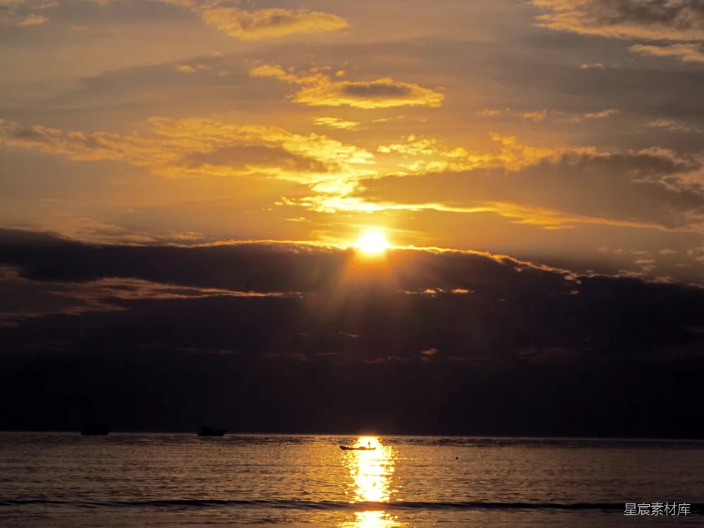 高清摄影 日落 海洋 宁静 自然美景 黄昏 夕阳下的宁静海景