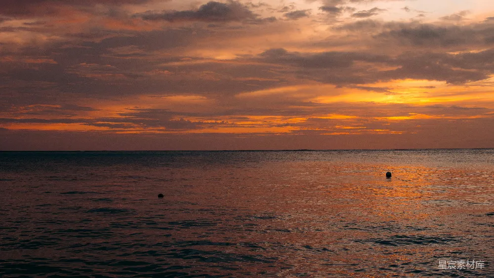 高清摄影 日落 平静 海洋 自然 宁静 夕阳下的平静海面