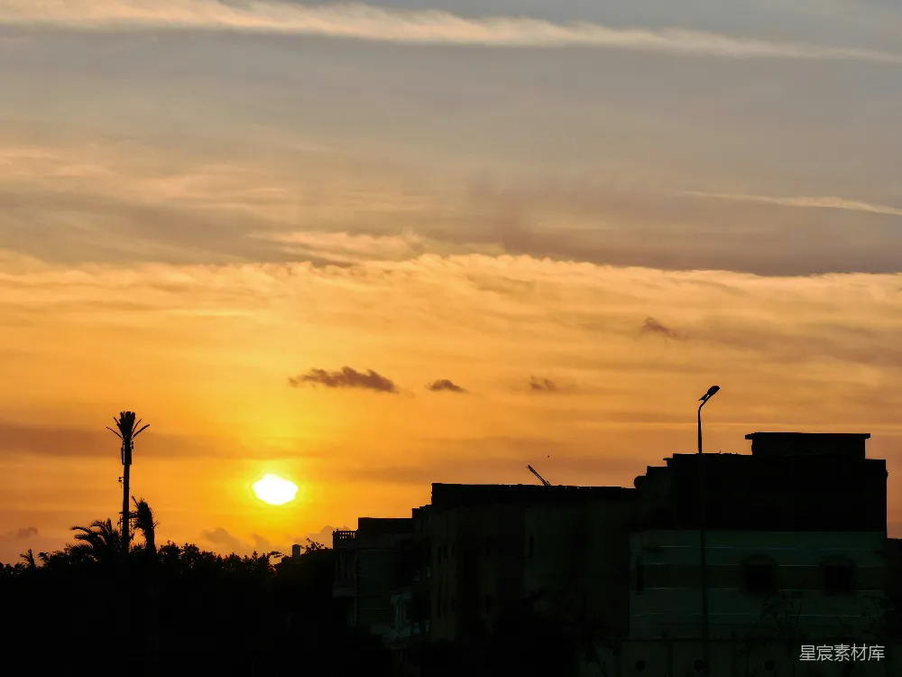 高清摄影 日落 城市 剪影 自然风光 黄昏 夕阳下的城市剪影