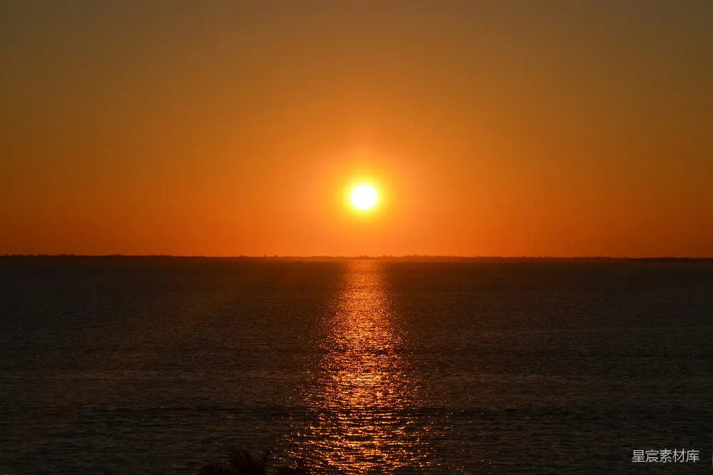 高清摄影 日落 海景 宁静 自然 黄昏 海上的日落