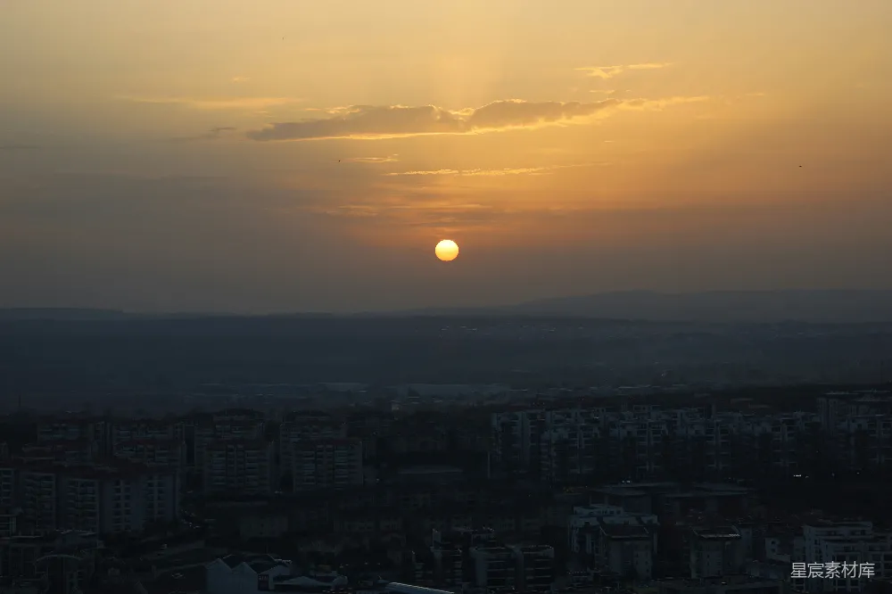 高清摄影 城市 夕阳 建筑 自然风光 宁静 夕阳下的城市轮廓