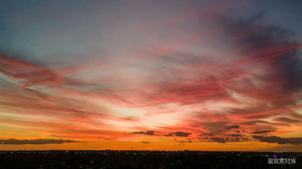 高清摄影 日落 城市 自然 风景 城市剪影 夕阳下的城市剪影