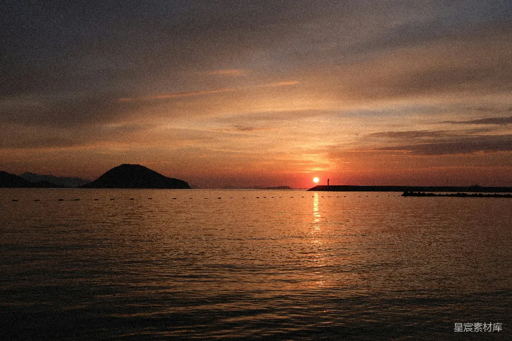 高清摄影 夕阳 海景 宁静 自然 风景 海上的日落