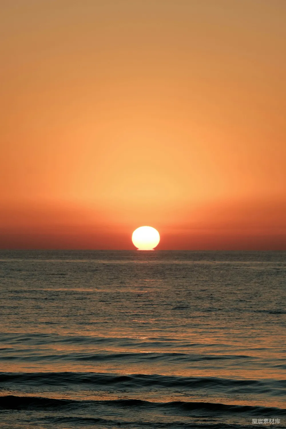 高清摄影 日落 海景 宁静 自然美景 橙色 日落海平线