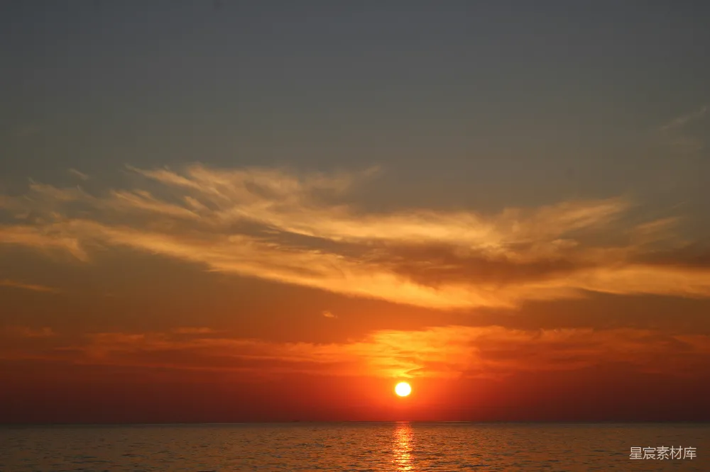 高清摄影 日落 海景 宁静 自然 天空 日落海平线