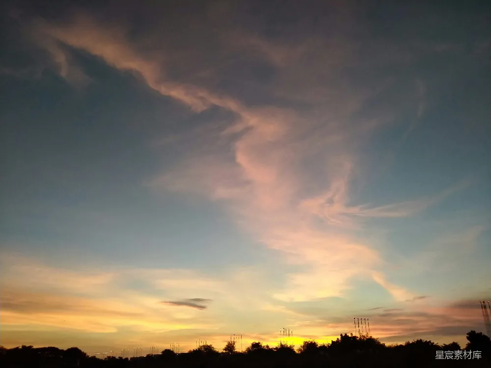 高清摄影 日落 天空 自然 宁静 风景 日落时分的天空