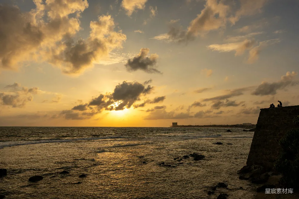 高清摄影 日落 海滩 自然美景 宁静 日出 夕阳下的海岸