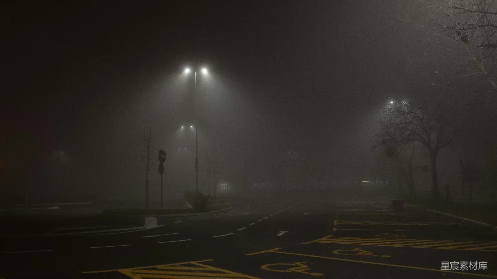 高清摄影 雾气 街道 宁静 夜晚 城市 雾中的城市角落