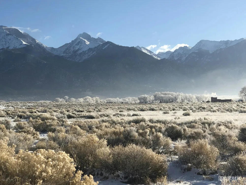 高清摄影 冬日 山景 晨光 雪景 自然 冬日山间晨曦