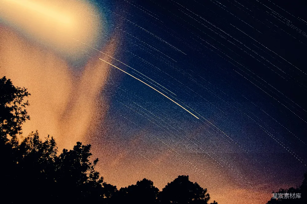 高清摄影 夜空 星空 流星 自然 宁静 流星雨的夜空