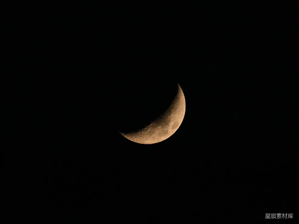高清摄影 月亮 夜景 自然 宁静 夜晚 夜空中的新月