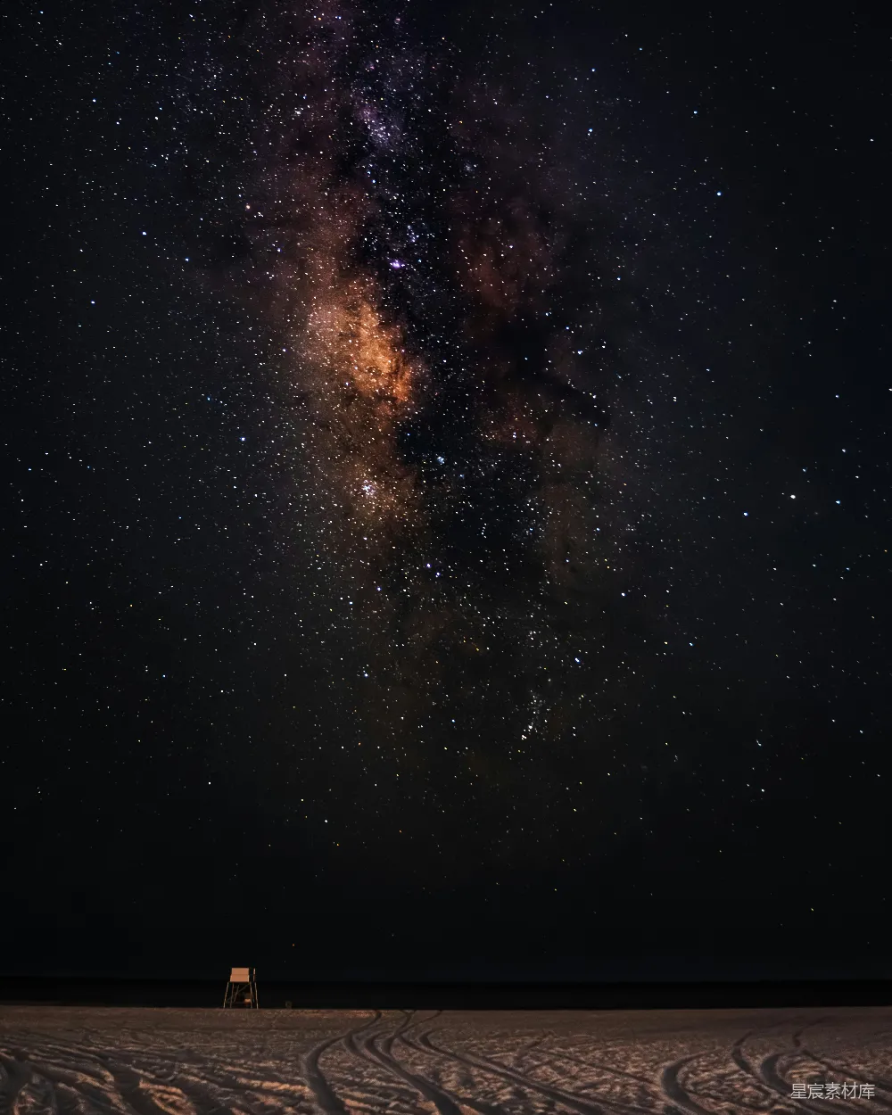 高清摄影 宇宙 夜景 宁静 星空 自然 银河下的沙滩