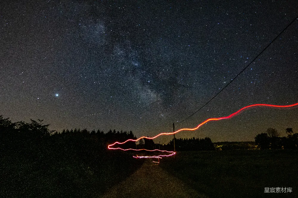 高清摄影 星空 光绘 夜景 自然 户外 夜空下的光绘