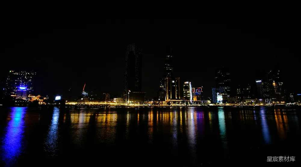 高清摄影 城市夜景 现代建筑 水面倒影 城市风光 都市夜色 夜幕下的城市剪影