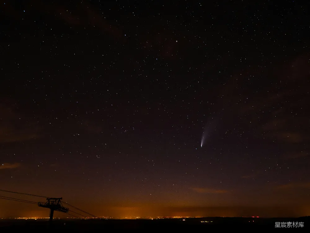 高清摄影 夜空 彗星 星河 自然风光 天文摄影 夜空中明亮的彗星
