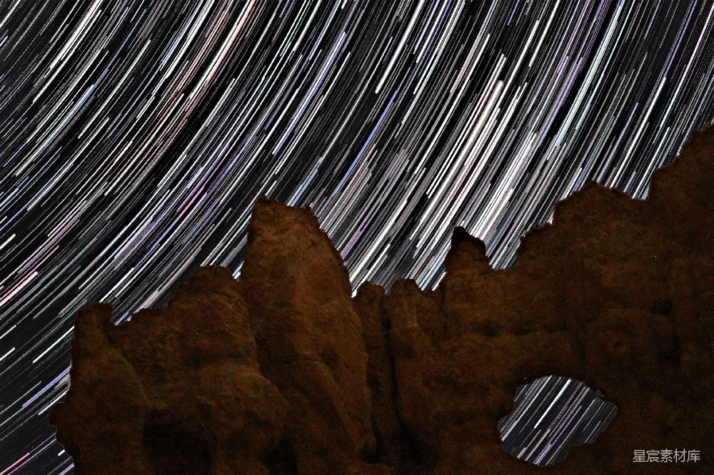 高清摄影 星轨 岩石 夜景 自然 摄影 星轨下的岩石