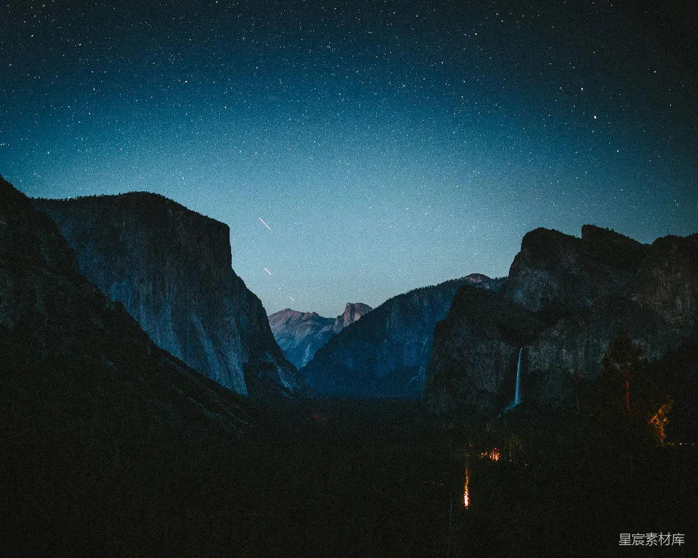 高清摄影 夜景 山脉 星空 自然风光 宁静 夜幕下的山河