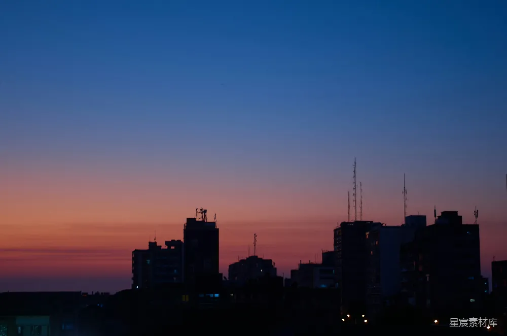 高清摄影 城市 剪影 夕阳 城市天际线 城市景观 夕阳下的城市剪影