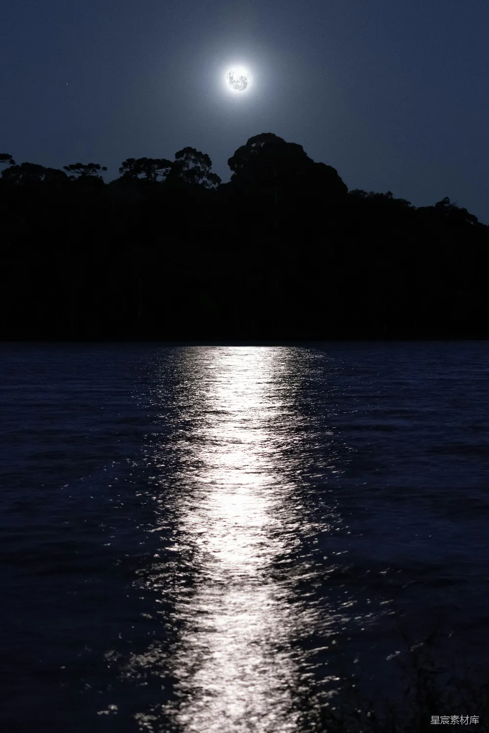 高清摄影 月光 湖景 夜晚 自然 宁静 月光下的湖面