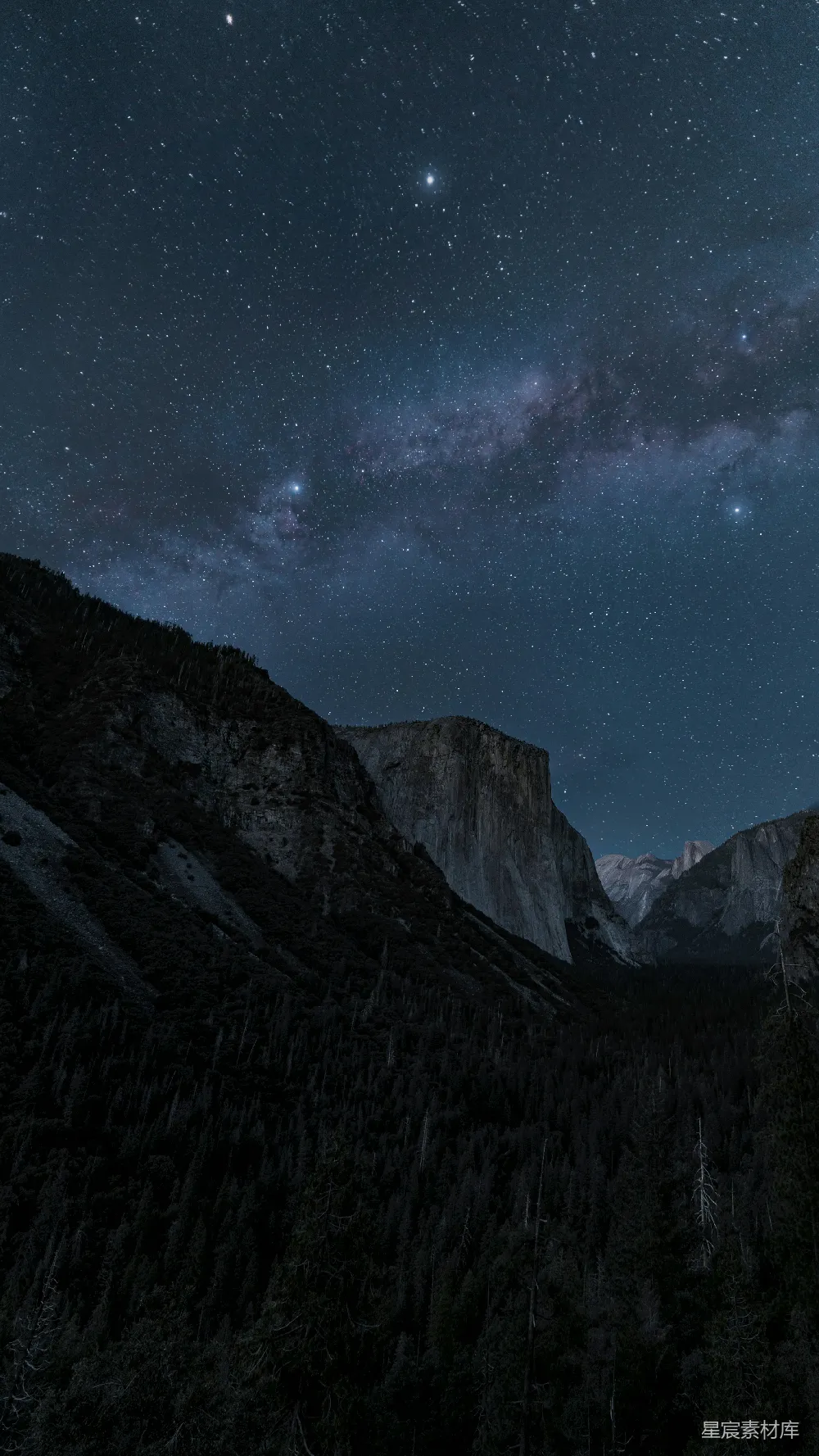 高清摄影 自然风光 夜景 山脉 星空 宁静 星河映山峰