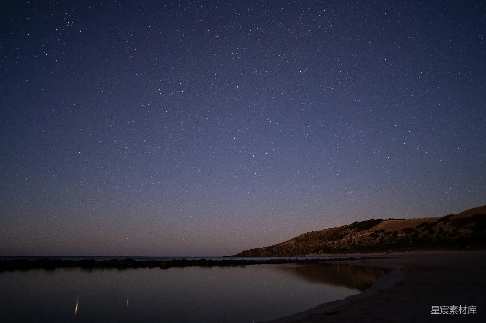 高清摄影 夜景 星空 海滩 宁静 自然 星空下的宁静海岸