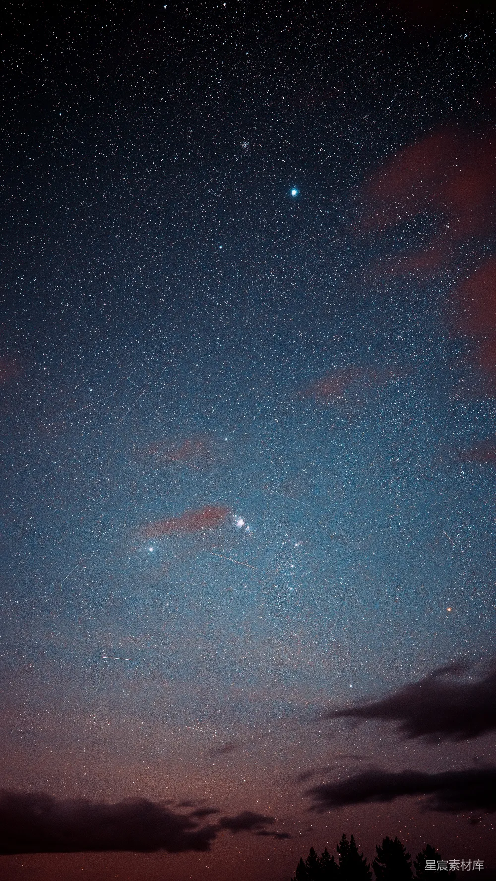 高清摄影 夜空 星星 宁静 自然 摄影 星空下的宁静夜空