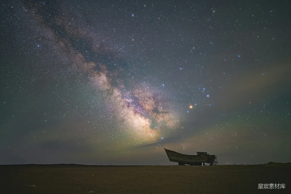 高清摄影 星空 废墟 夜景 宇宙 宁静 星河下的废墟