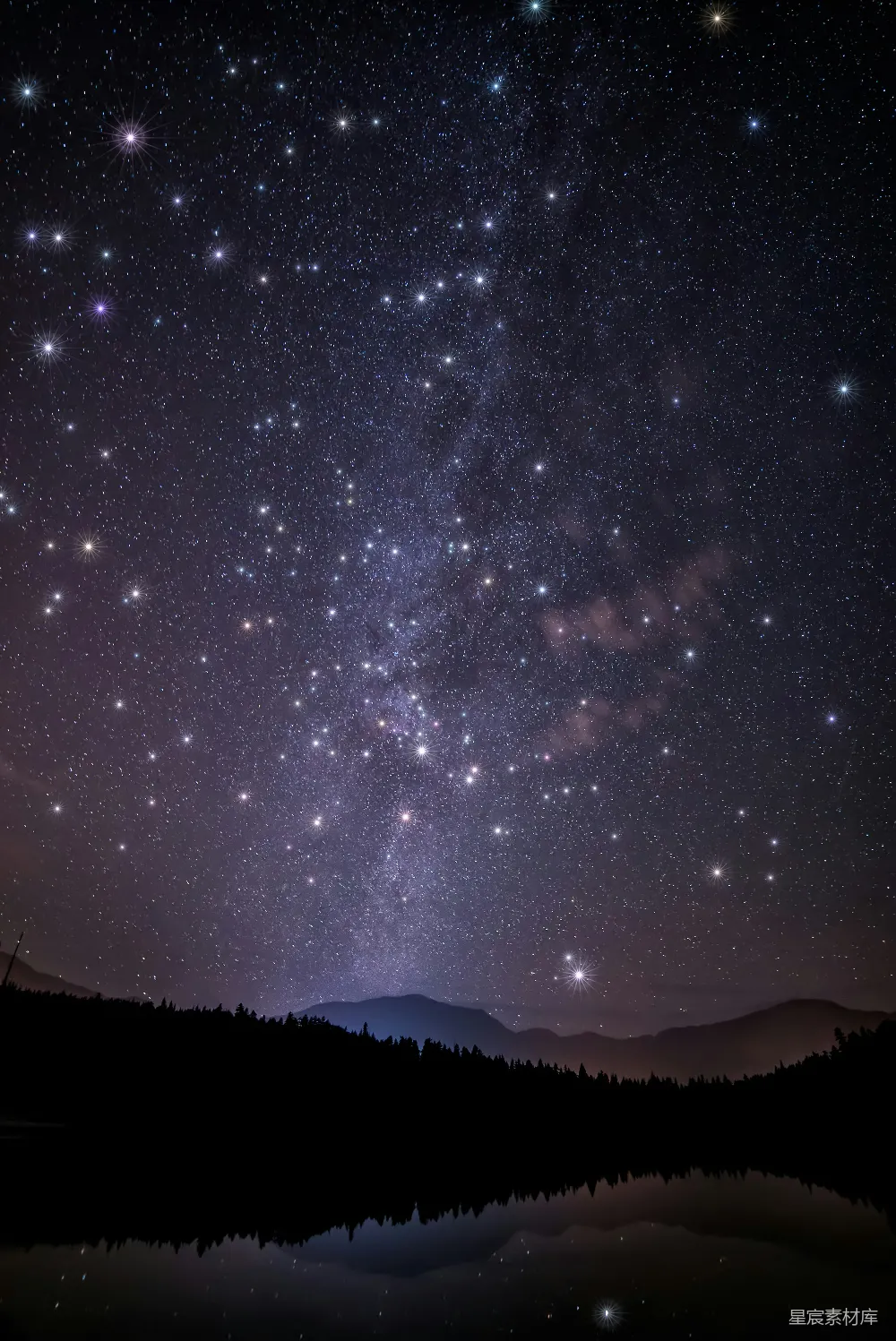 高清摄影 星空 宁静 自然 摄影 夜景 星空下的静谧山湖
