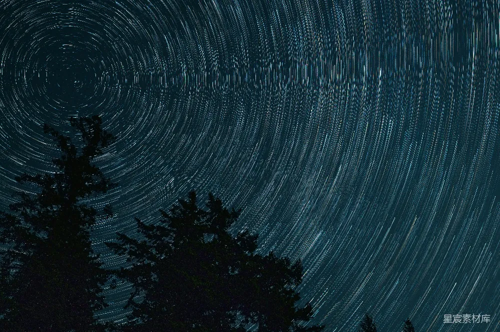 高清摄影 夜空 星轨 天文摄影 自然风光 宁静 星轨下的夜空