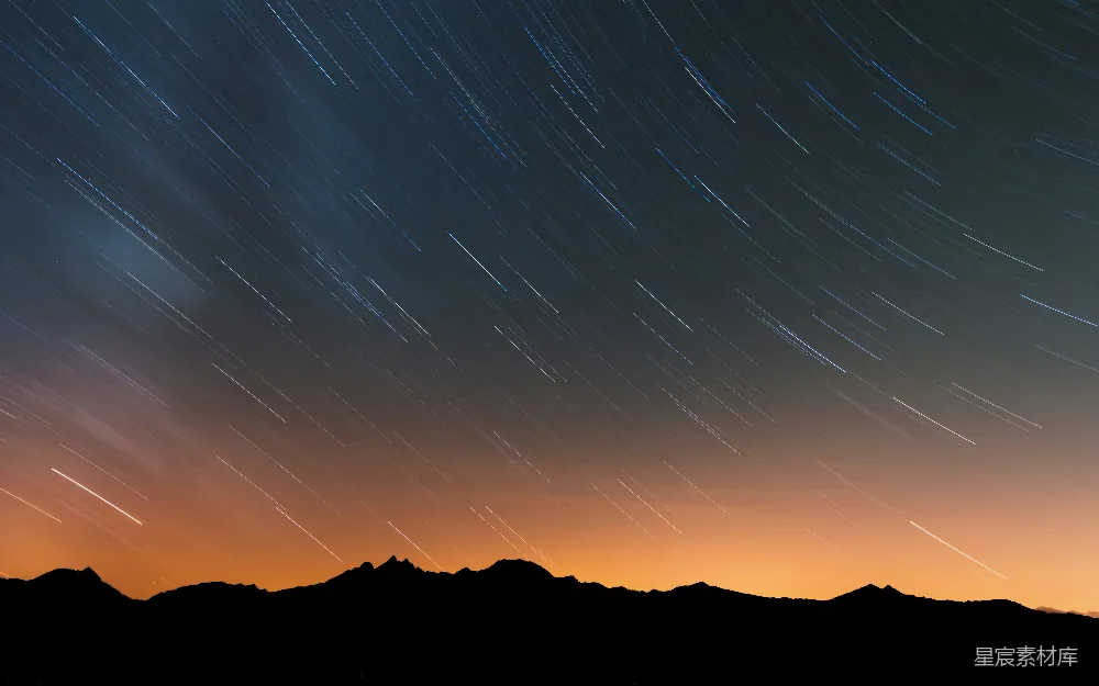 高清摄影 夜空 星轨 山景 自然风光 摄影 星轨下的山脉