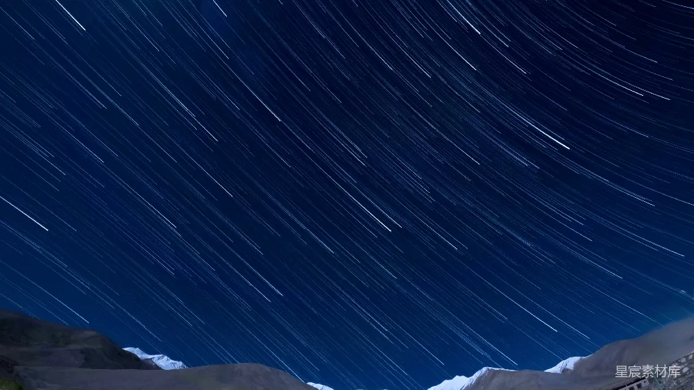 高清摄影 夜空 星轨 宁静 自然风光 天文摄影 星轨下的静谧夜空