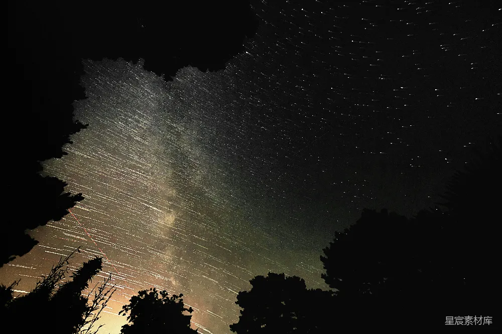 高清摄影 夜空 银河 星轨 自然风光 天文摄影 夜空中的银河与星轨