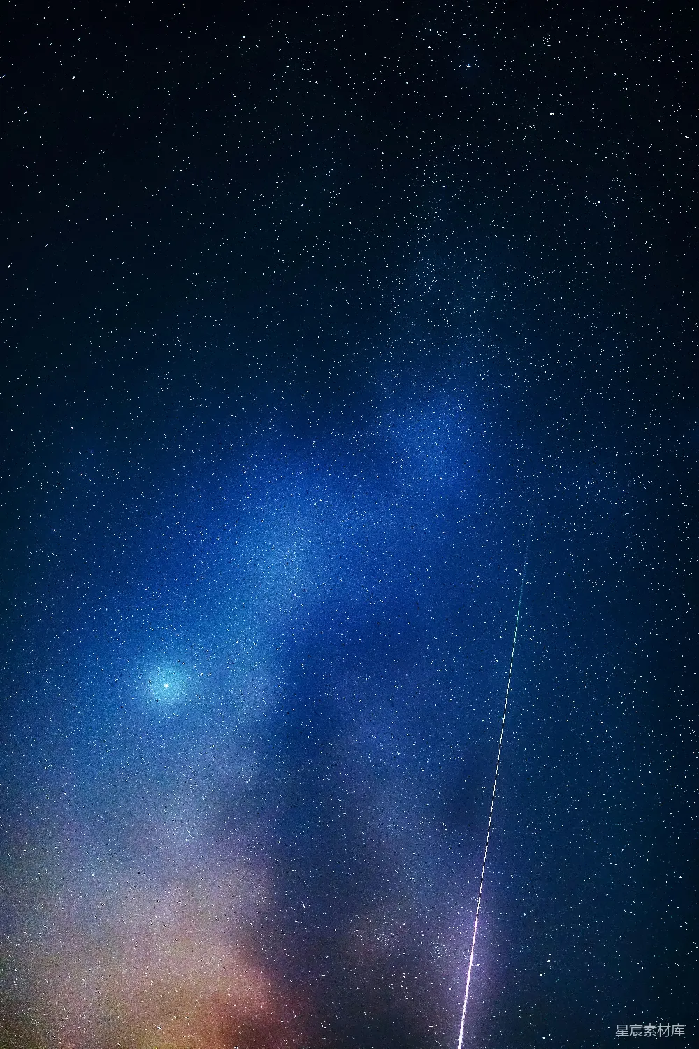 高清摄影 夜空 流星 星河 宁静 自然 夜空中的流星与星河