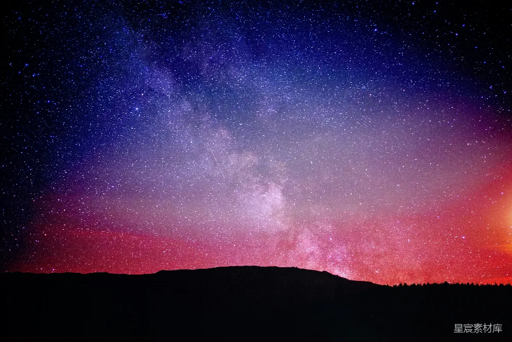 高清摄影 夜空 银河 山景 宁静 自然 星空下的宁静山景