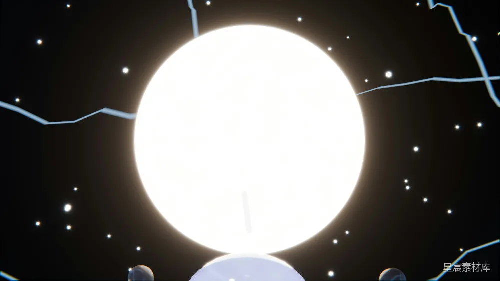 这张图片展示了一个宇宙场景，中心是一个明亮的星体，周围环绕着光晕和微小的星点，背景是深邃的夜空。整体风格科幻，适合用于宇宙探索、科幻电影或科幻主题的视觉内容。