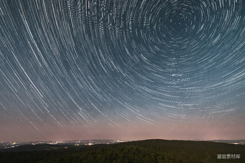 高清摄影 星轨 夜景 自然风光 天文摄影 宁静 星轨下的夜空