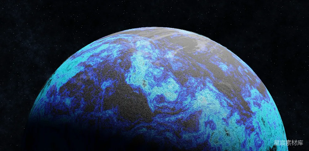 高清摄影 星球 夜景 宇宙 梦幻 科幻 蓝色星球的夜景