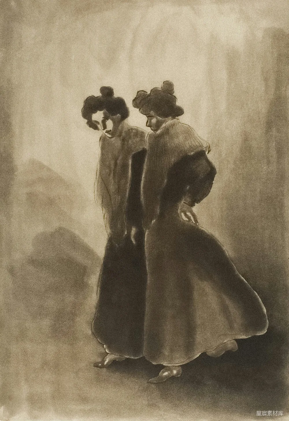 高清摄影 黑白画 女性 浪漫 雨景 怀旧 雨中的邂逅