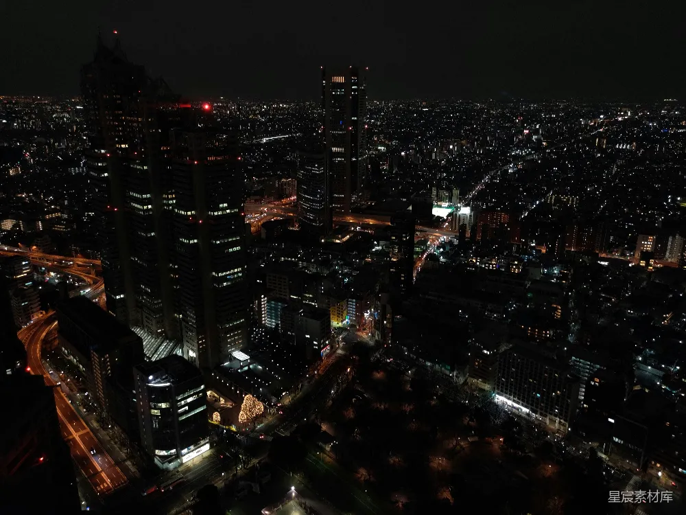 高清摄影 东京 夜景 城市全景 都市 日本 夜幕下的东京全景