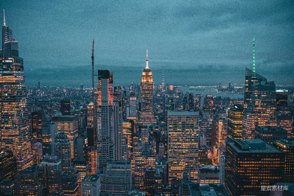 高清摄影 纽约 夜景 城市天际线 都市风光 现代建筑 纽约夜景：灯火辉煌的城市天际线