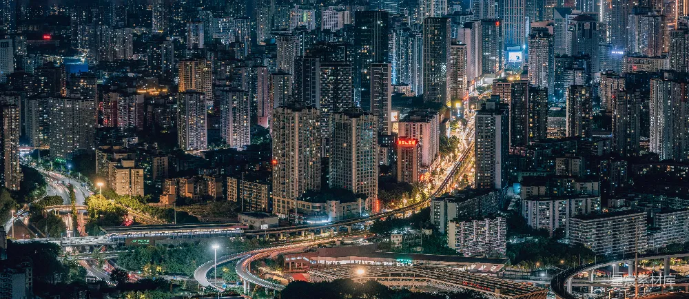 高清摄影 城市夜景 高楼大厦 交通网络 现代都市 夜间摄影 夜幕下的城市天际线