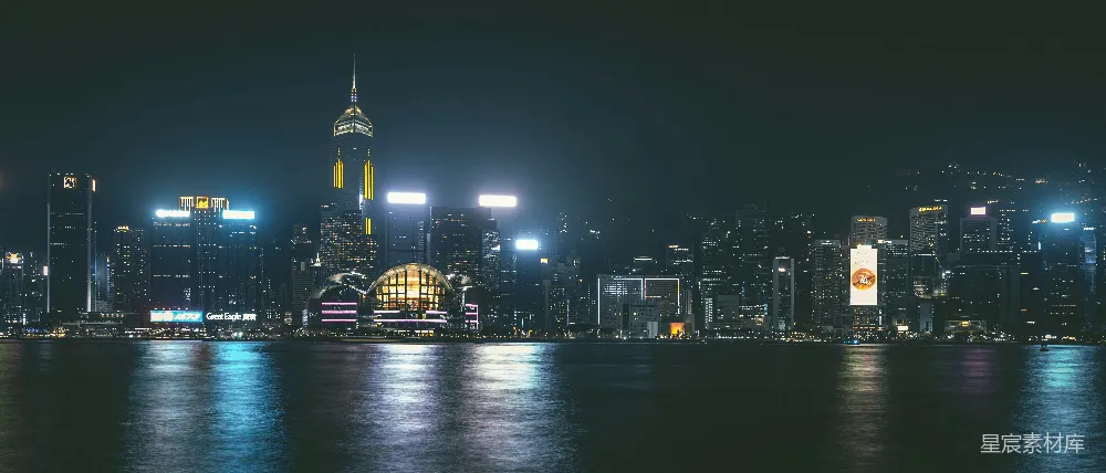 高清摄影 夜景 城市天际线 香港 都市风光 现代化 璀璨夜景下的香港天际线