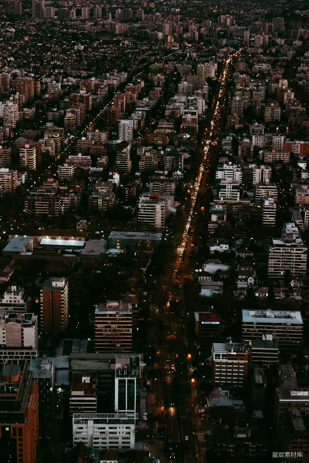 高清摄影 城市 夜景 航拍 建筑 灯光 夜幕下的城市航拍