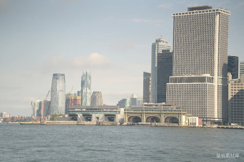 高清摄影 纽约 城市景观 摩天大楼 水岸 现代建筑 纽约市天际线与码头