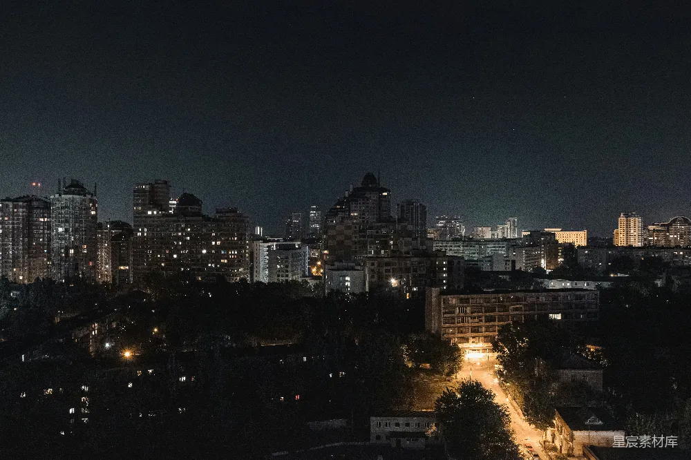 高清摄影 城市夜景 都市风光 建筑剪影 夜晚城市 建筑灯光 夜幕下的城市轮廓
